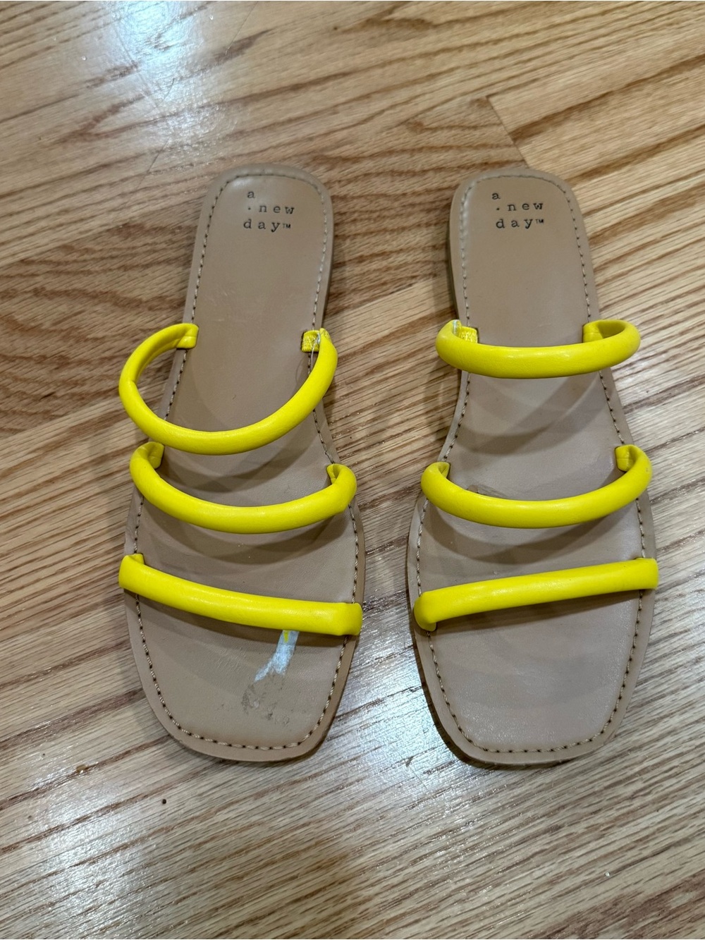 a new day Yellow Triple-Strap Slide Sandals